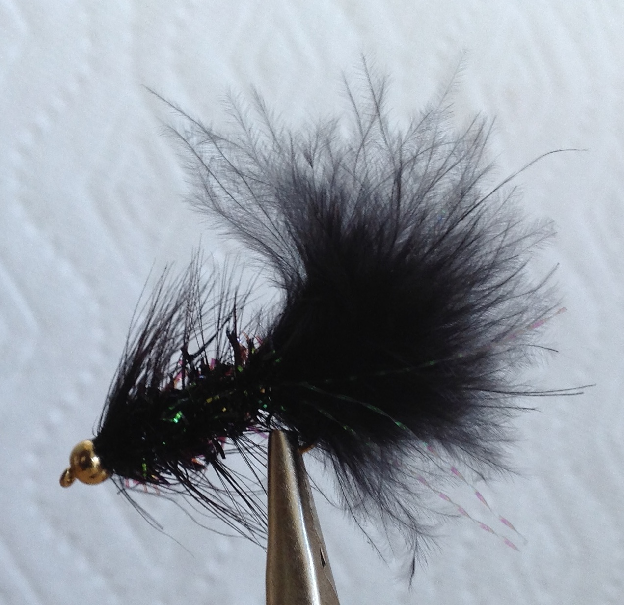 Bead Head, Crystal Bugger: Black, Brown, Olive, White