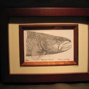 Framed Brown Trout Lithograph