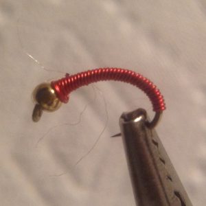 San Juan Worm Red Wire Bead Head